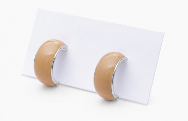 Gyary Peach Luxe Hoop Stud Earrings