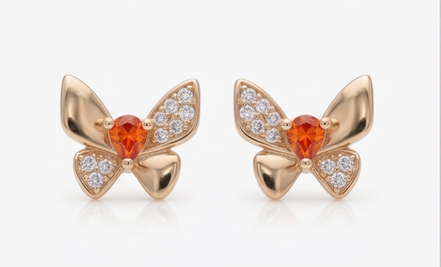 Gyary Flutter Charm Butterfly Stud Earrings