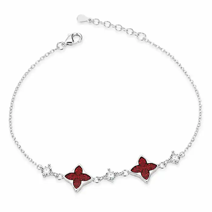 Crimson Clover 925 Sterling Silver Bracelet for Girl