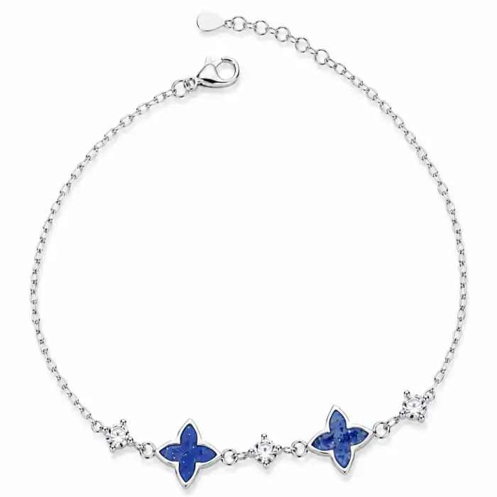 Blue Clover 925 Sterling Silver Bracelet for Girl