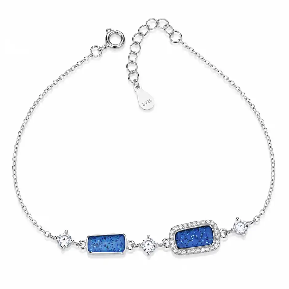 Sapphire Glow 925 Sterling Silver Bracelet for Girl