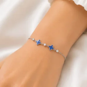 Blue Clover 925 Sterling Silver Bracelet for Girl