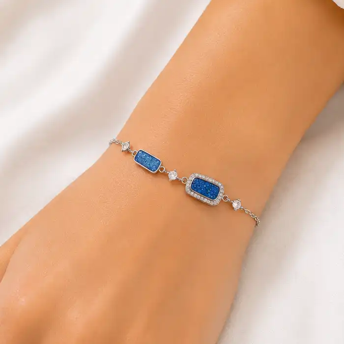 Sapphire Glow 925 Sterling Silver Bracelet for Girl