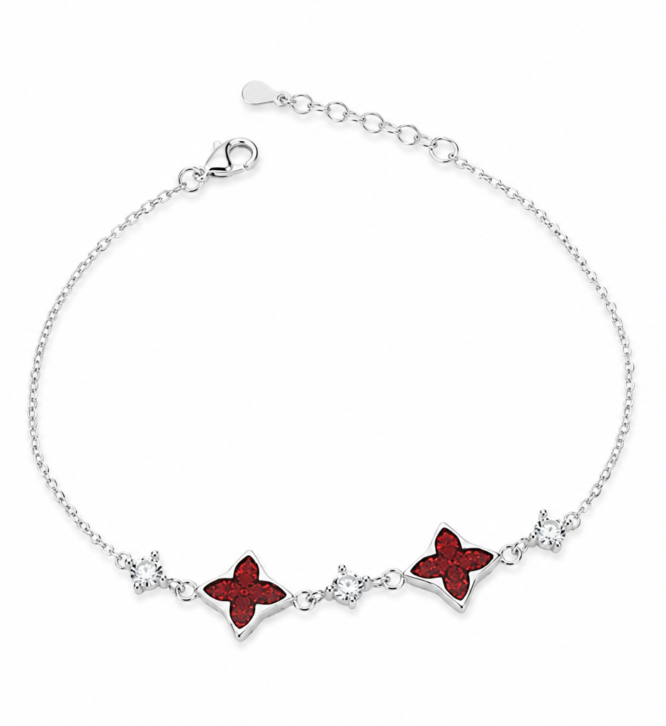 Crimson Clover 925 Sterling Silver Bracelet for Girl