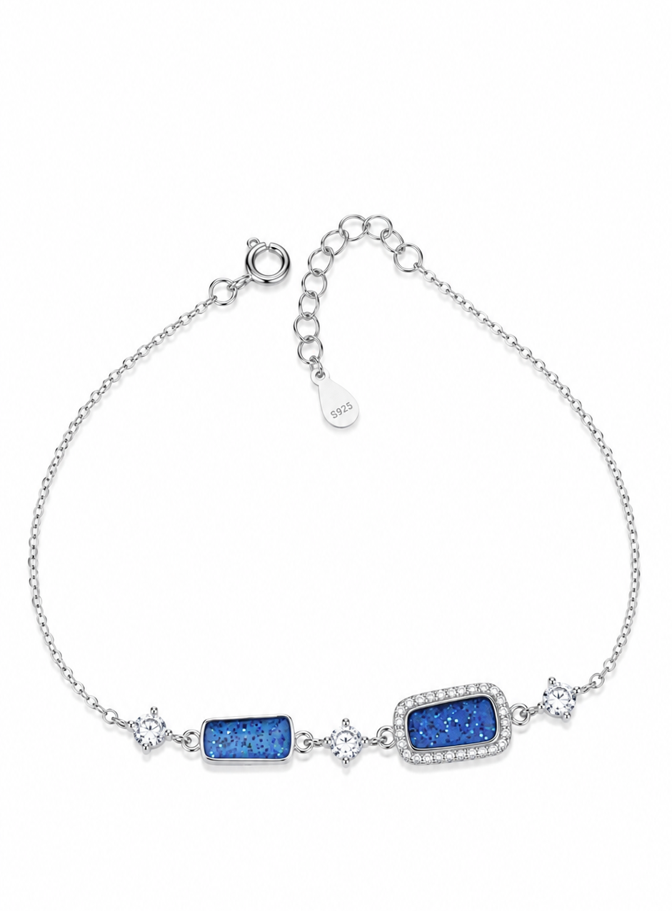 Sapphire Glow 925 Sterling Silver Bracelet for Girl
