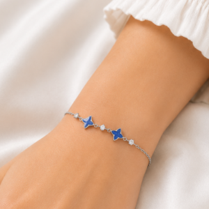 Blue Clover 925 Sterling Silver Bracelet for Girl
