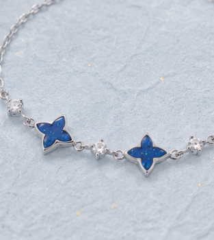 Blue Clover 925 Sterling Silver Bracelet for Girl