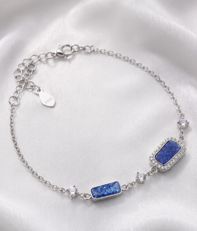 Sapphire Glow 925 Sterling Silver Bracelet for Girl