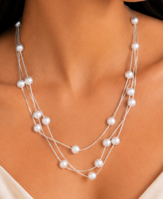 Gyary Pearl Symphony Layered Necklace