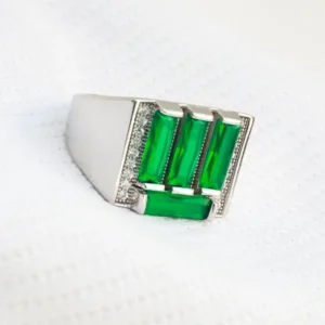 Gyary Men’s Green Baguette Ring