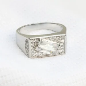 Gyary Men’s Baguette CZ Signet Ring